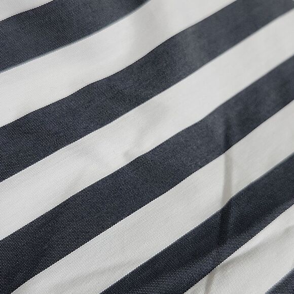 Alex Marie NWT charcoal gray & white striped button down blouse w/ tie waist M - Picture 10 of 10